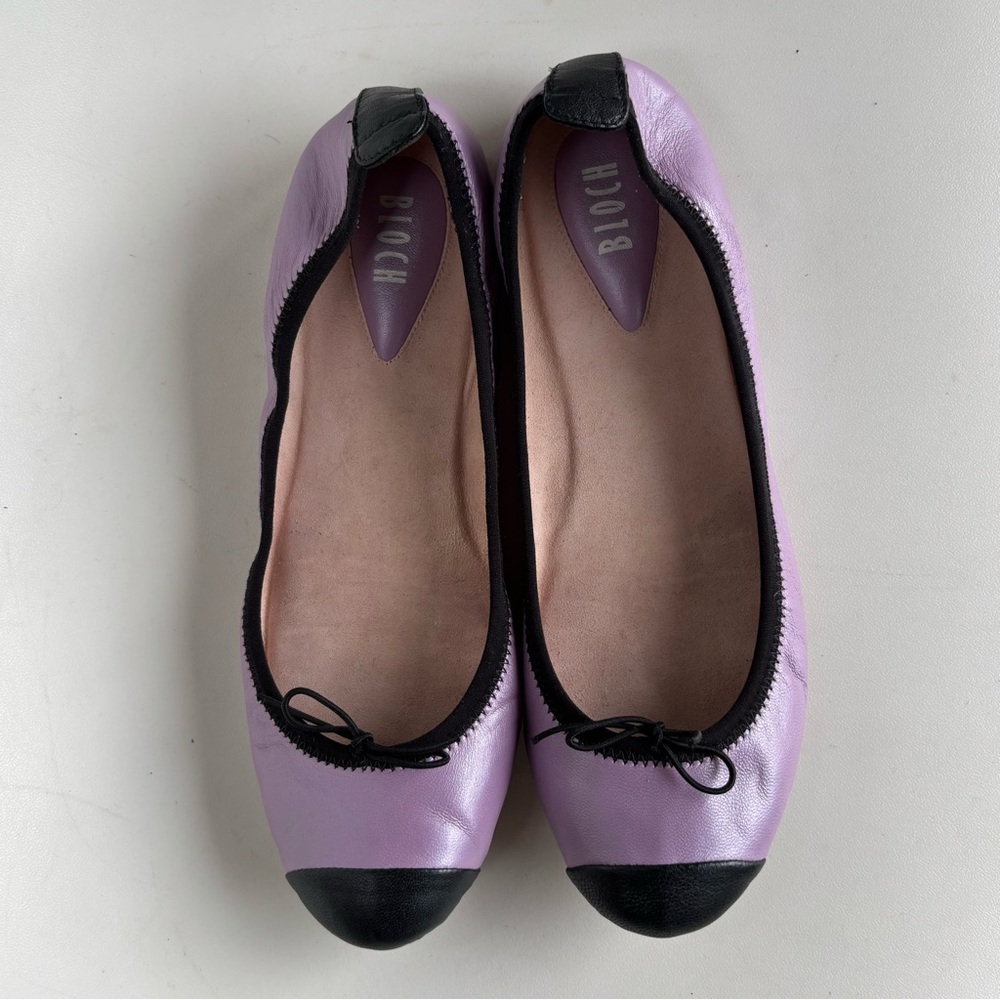 Bloch Lavender Ballet Flats with Black Cap Toe